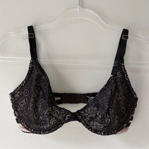 Victoria’s Secret 32DD Black Lace Unlined Plunge Bra